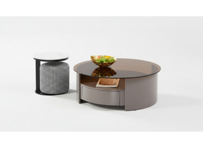 Grauer Canapé Dësch Dësch Niewendësch Kaffisdësch Luxus Design Modern