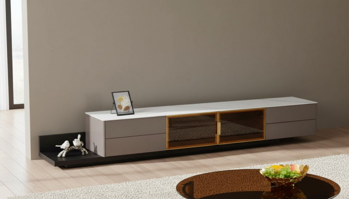 Modern Wunnzëmmermiwwelen Lowboard RTV Schaf Regal Holzmiwwelen Gro Neit