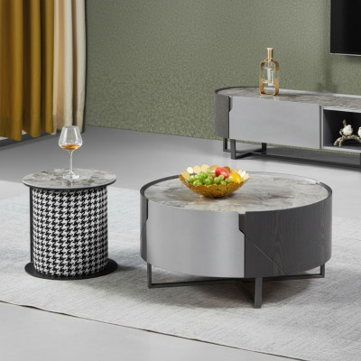 Couchtisch Ronder Set 2 Stck. Bäistelltisch Wunnzëmmer Dëscher Design Nei