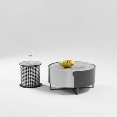 Couchtisch Ronder Set 2 Stck. Bäistelltisch Wunnzëmmer Dëscher Design Nei