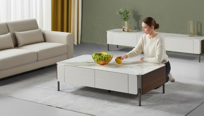 Couchtisch Dësch Miwwelen Luxus Säitentësch Holz Modern Wunnzëmmer Design