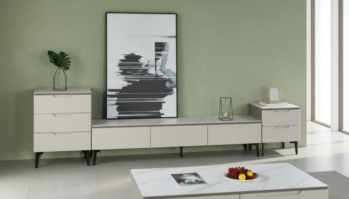 Wunnwelt TV Stänner RTV Lowboard Luxus Holz Modern Gro Wunnzëmmer