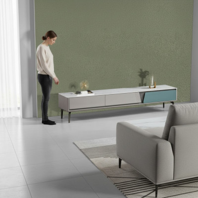 Groue Wunnzëmmer-Schaf Sideboard rtv TV-Schaf Lowboard TV-Miwwel Nei
