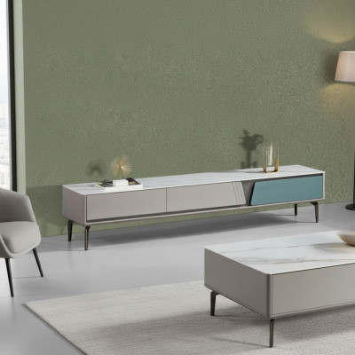 Groue Wunnzëmmer-Schaf Sideboard rtv TV-Schaf Lowboard TV-Miwwel Nei