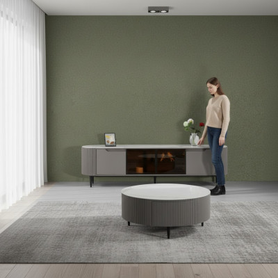 RTV Lowboard TV Ständer Sideboard Holz Gro Luxus Wunnzëmmer Design