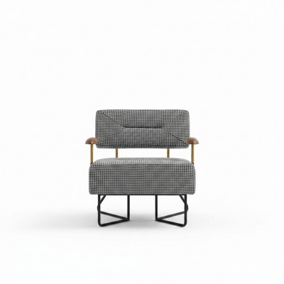Fotell Stull Polster Fernseh Textil Holz Stoff Design Lounge Club Relax