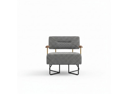 Fotell Stull Polster Fernseh Textil Holz Stoff Design Lounge Club Relax