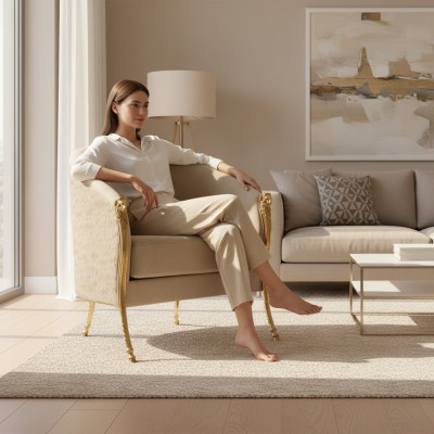 Luxus Designer Fauteuil Lounge Club Relax Wunnzëmmer Polster Canapé Sëtzer