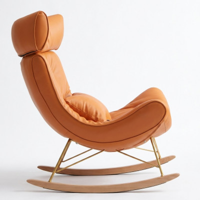Design Sofa Fauteuil Canapé Polster Luxus Kënschtlech Lieder 1 Sëtz Nei Orange