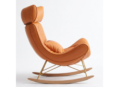 Design Sofa Fauteuil Canapé Polster Luxus Kënschtlech Lieder 1 Sëtz Nei Orange