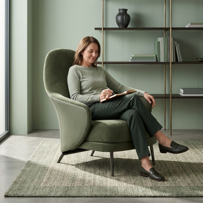 Luxusfotel gepolstert Fotel Chaiselongue Wunnzëmmer Iesszëmmer Gréng