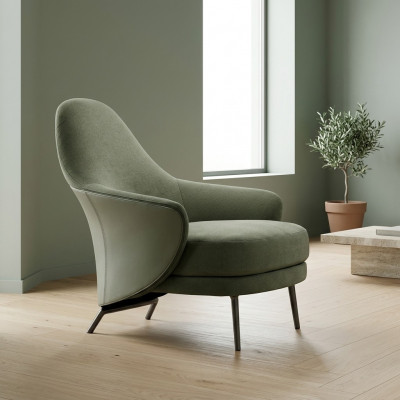 Luxusfotel gepolstert Fotel Chaiselongue Wunnzëmmer Iesszëmmer Gréng