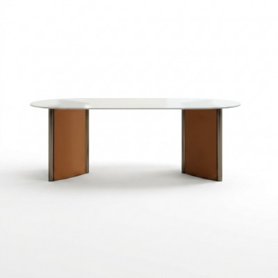 Iesszëmmer Dësch Ovale Designer Luxus Dëscher Holz Modern 200x100 Oval