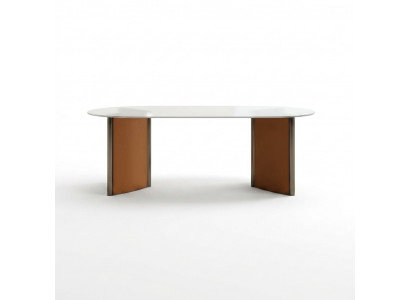 Iesszëmmer Dësch Ovale Designer Luxus Dëscher Holz Modern 200x100 Oval