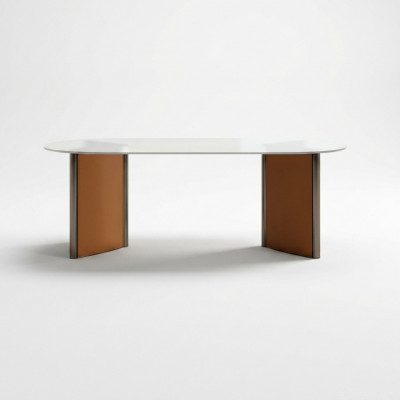 Luxus Modern Iessdësch Iesszëmmer Stil Modern Miwwelen Oval Dëscher Holz
