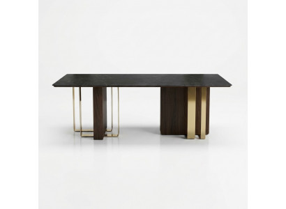 Schwaarzen Designer Iessdësch Iesszëmmer Miwwelen Dësch Luxus Holz Dëscher 240x100