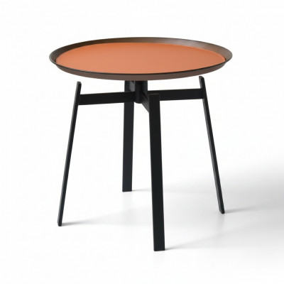 Wunnzëmmer Ronn Couchtisch orange Stil Modern Edelstahl Dëscher Dësch