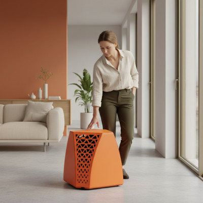 Wunnzëmmer Dësch um Canapé Orange Stil Modern Material Holz Luxus
