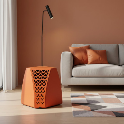 Wunnzëmmer Dësch um Canapé Orange Stil Modern Material Holz Luxus