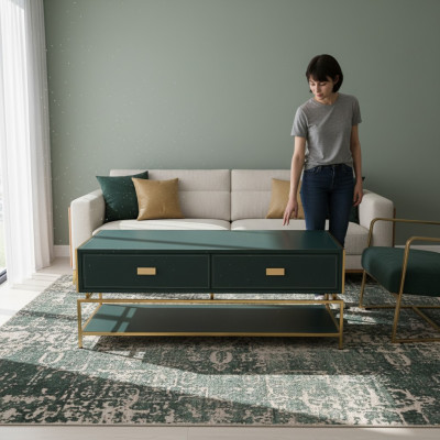 Wunnzëmmer Stuffdësch Luxus Design Stil Modern Stuffdëscher Holz Gréng