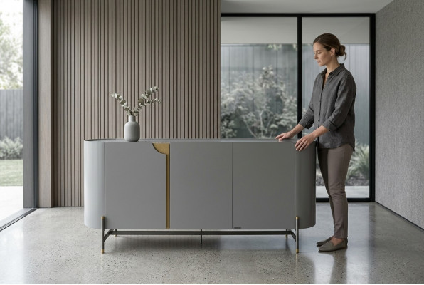Iesszëmmer Säitbriet gro Luxus Stil Modern Design Miwwelen Holz Kommod.
