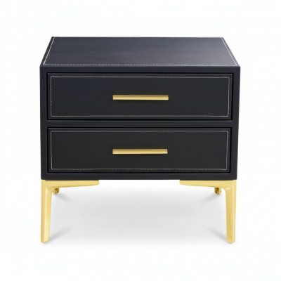 Nuechtstisch Luxus schwaarz Schlofzëmmer Neien Design Miwwel Stil Modern.