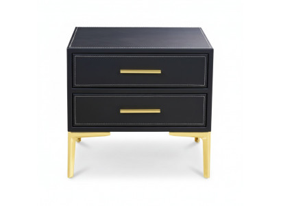Nuechtstisch Luxus schwaarz Schlofzëmmer Neien Design Miwwel Stil Modern.