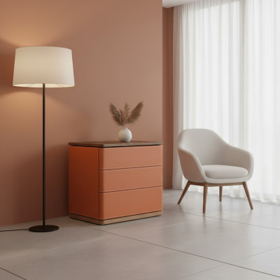 Schlofzëmmer Nuetsdësch Design Neit Material Holz Luxus orange