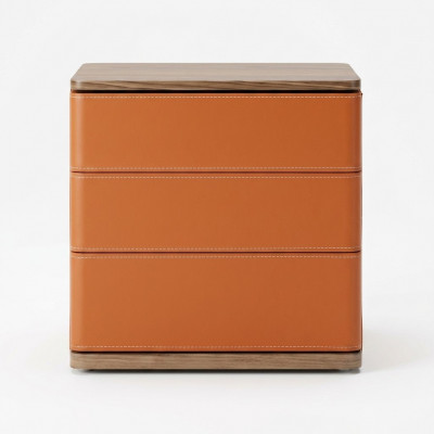Schlofzëmmer Nuetsdësch Design Neit Material Holz Luxus orange