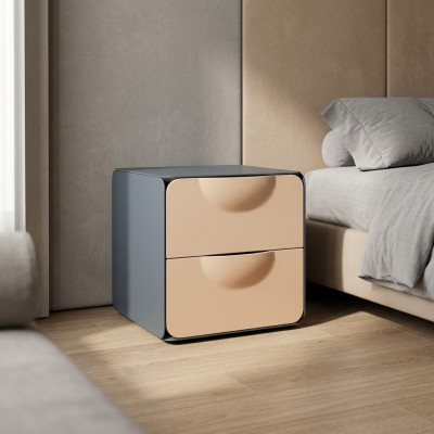 Beige Nuetsdësch 2x Tiräng Schlofkummer Nuetskonsole Holzkonsole
