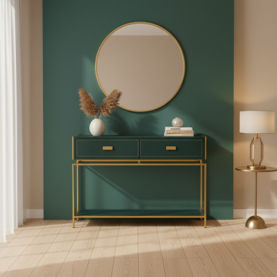 Konsole Dësch Gréng Wunnzëmmer Miwwelen Holz Edelstol Miwwelen Luxus Sideboard
