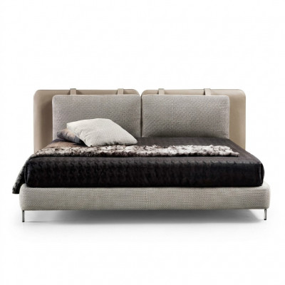 Schlofzëmmer Grousst Duebelbett stilvoll Bett Holz nei Luxus Modern