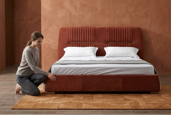 Design rout Doppelbett Bettgestelle Better Holzbetter Textil Schlofkummer Bett