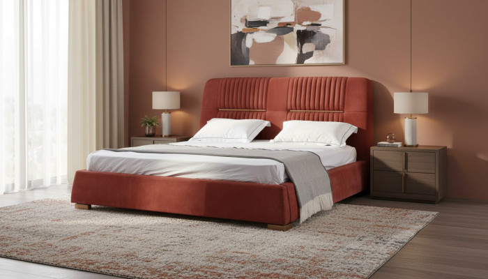 Design rout Doppelbett Bettgestelle Better Holzbetter Textil Schlofkummer Bett