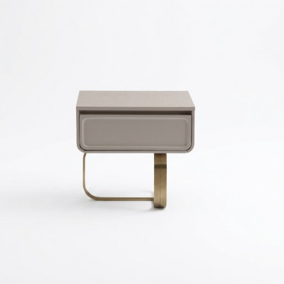 Beige Nuetsdësch Schlofzëmmer Niewendësch Edelstahl Holzdësch Modern