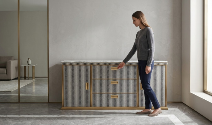 Wunnzëmmer Sideboard Holz Schafsmief Mobiliar Luxus Neit Wäiss Modern