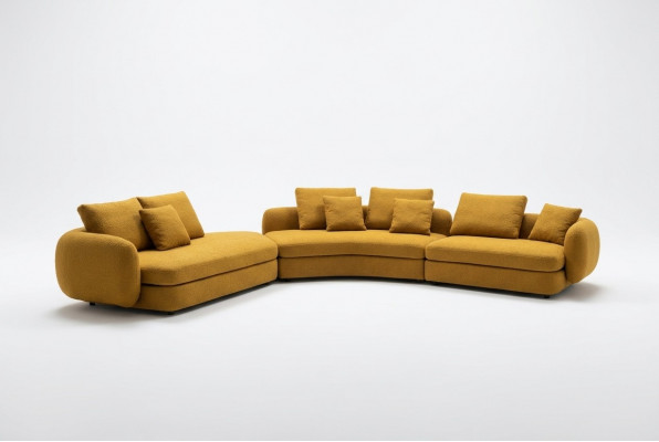 Wunnzëmmer Luxusmiwwel Eckcouch L-Form Canapé Design Polsterung Textil