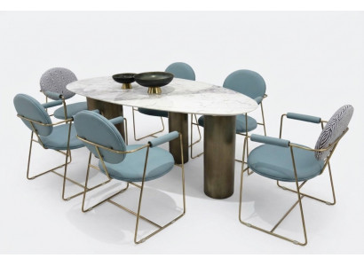 Iesszëmmer Designer Ovalen Iessdësch wäiss Luxus Edelstol Dëscher Dësch