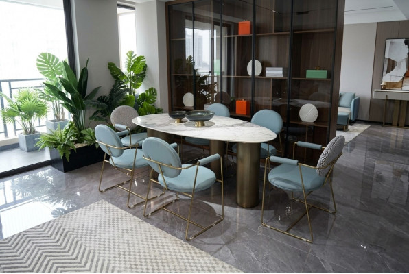 Ovalen Dëscht Iesszëmmer Dëscher Iessdëscher 180x85 Iessdëscher Marmor Optik
