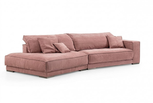 Rosa grouss Sofa Canapé xxl Stoffcouch Wunnzëmmer Canapéen 3-Sëtzer Miwwele