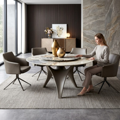 Luxus Iessdësch Ronn Iessdëscher Iesszëmmer Ronn Dësch Material Holz Dëscher