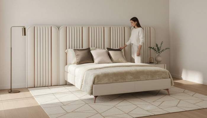 Schlofkummer Duebelbett Beige Bettgestell Kingsize Bett Luxus Miwwelen