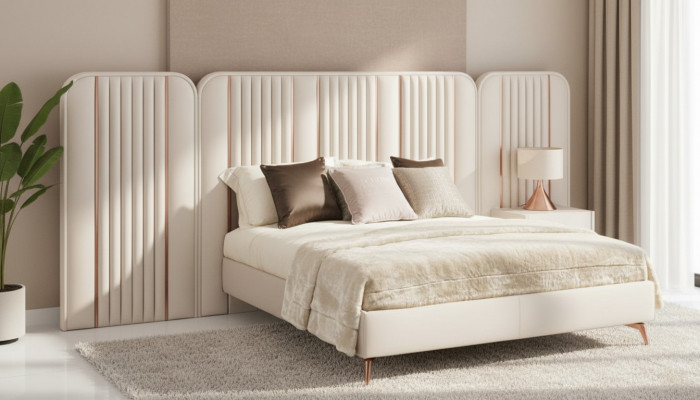 Schlofkummer Duebelbett Beige Bettgestell Kingsize Bett Luxus Miwwelen