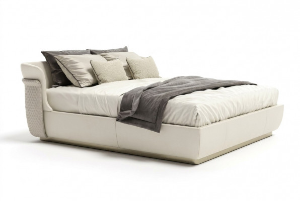 Designer Wäisst Duebelbett Schlofkummer Miwwelen Grouss Familljebetter Bett