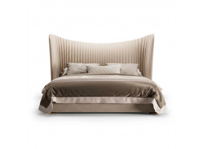 Béiges Duebelbett Designer Holz Better Bettgesteller Schlofzëmmer Miwwelen Bett