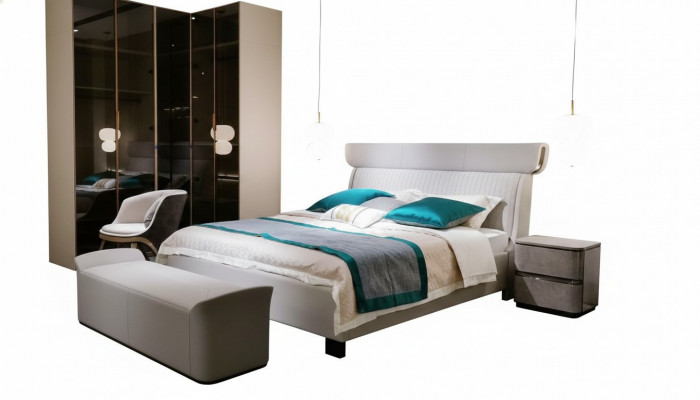Modern Duebelbett Schlofzëmmer Miwwelen Bettframe Bettgestell Better