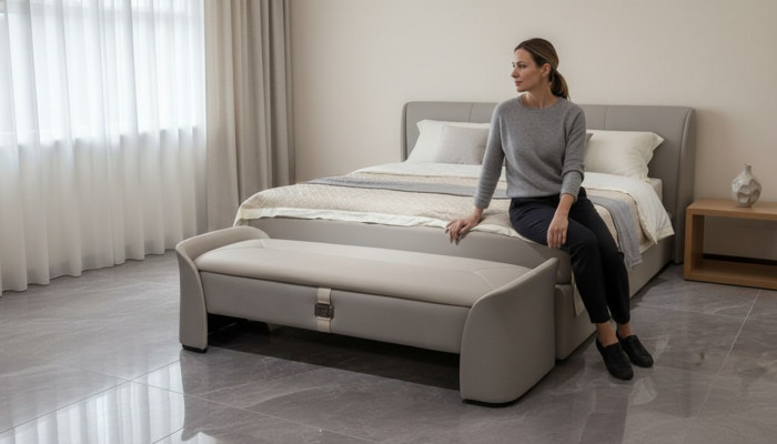 Grouss Schlofzimmer Hocker Holzmiwwel Truhe Späichertruhen Fousshocker