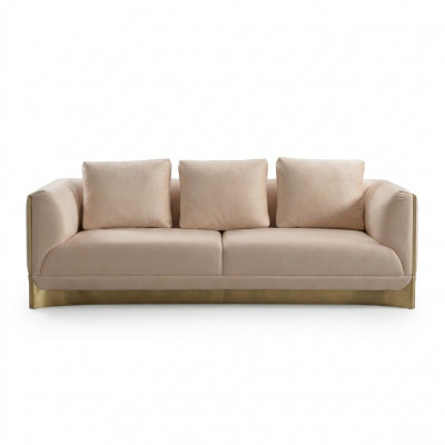 Canapé 3 Sëtzer Canapéë Wunnzëmmer Luxus Stil Modern beige Canapé Miwwelen