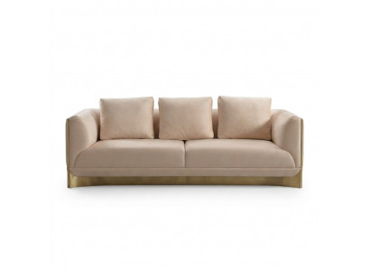 Canapé 3 Sëtzer Canapéë Wunnzëmmer Luxus Stil Modern beige Canapé Miwwelen