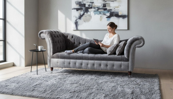 Grou Chesterfield Canapé Sofa Polster 3 Sëtzer Canapéë Sëtz Garnitur Sofas Nei
